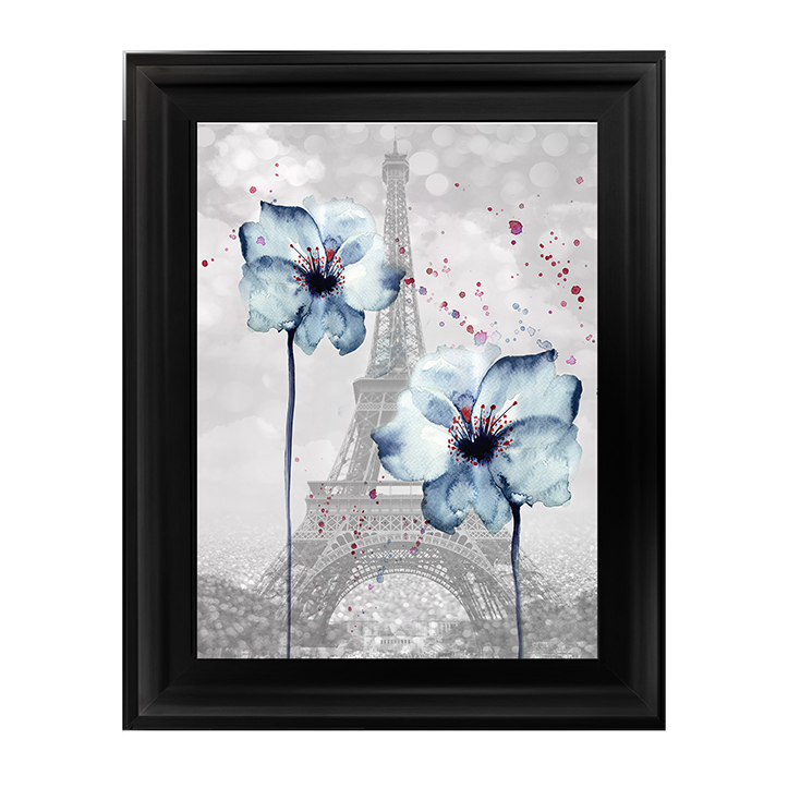 Floral design over Eiffel Tower