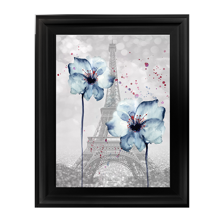 Floral design over Eiffel Tower