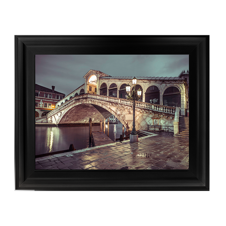 CY077 Rialto Bridge at night, Venice, Italy I
