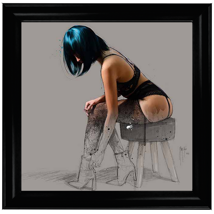 FG577 Blue Hair Lingerie Sketch