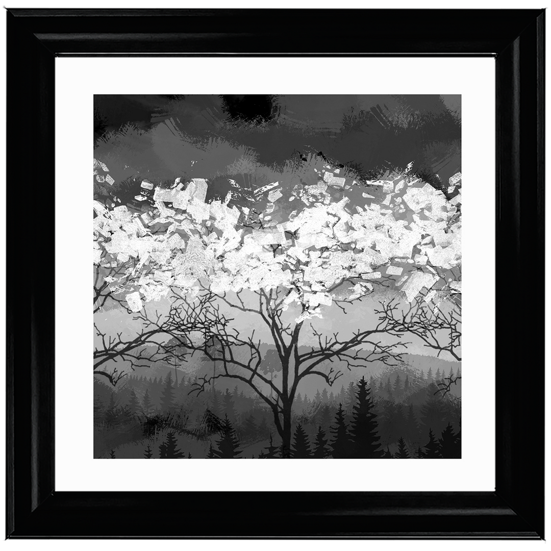 LS199 Lone Black & White Tree