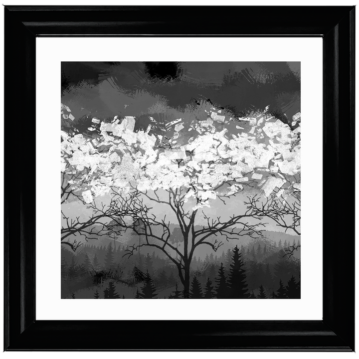 LS199 Lone Black & White Tree