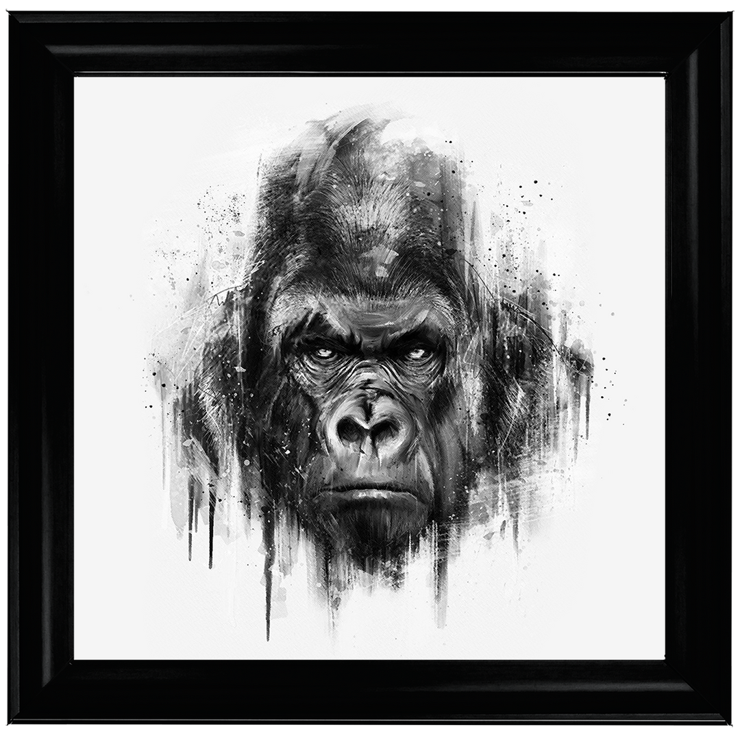 White & Black Gorilla Watercolour