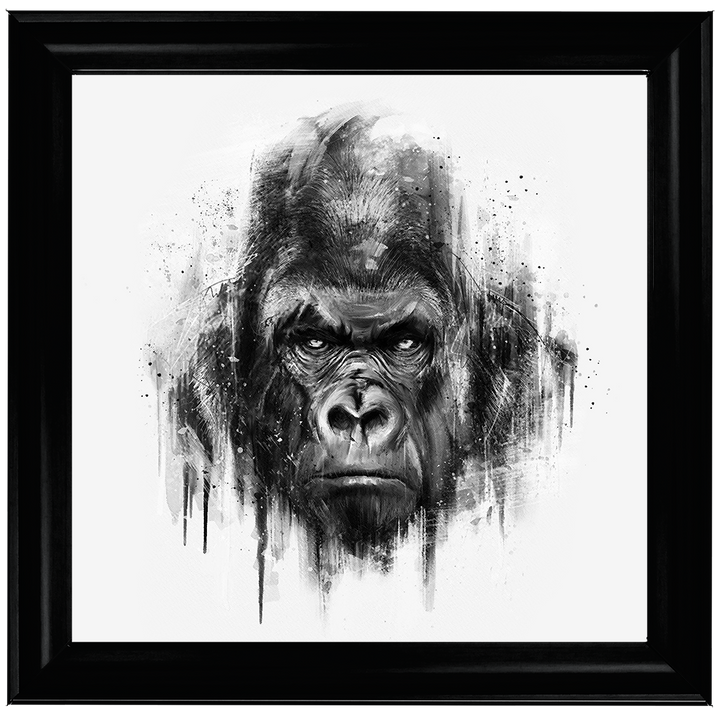 White & Black Gorilla Watercolour