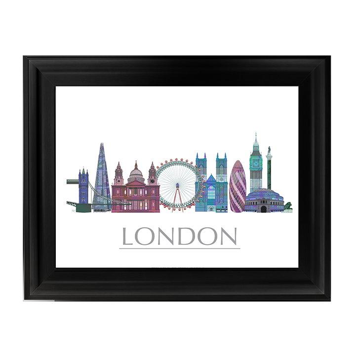 CY048 London Skyline Coloured Buildings