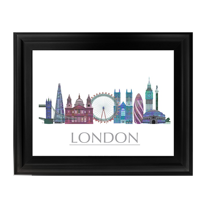 CY048 London Skyline Coloured Buildings