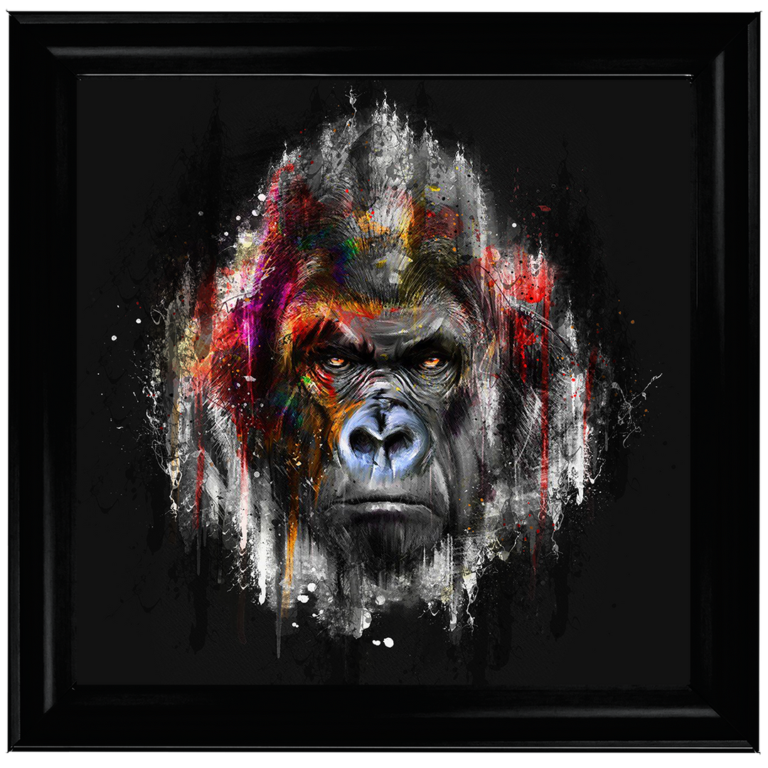 AN422 Black & Red Gorilla Watercolour
