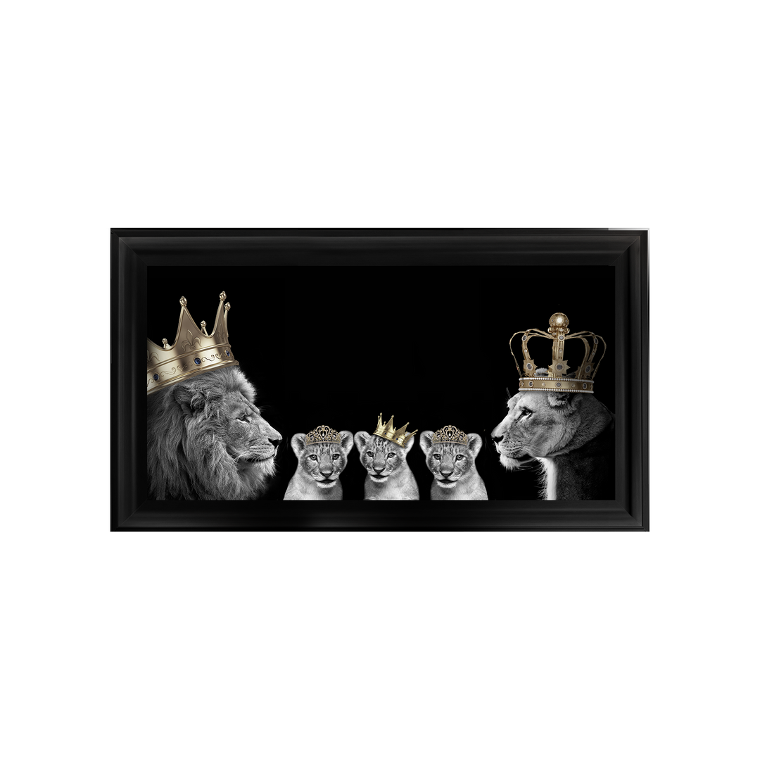 AN378 Lion family of 5 (Gold Crowns) I