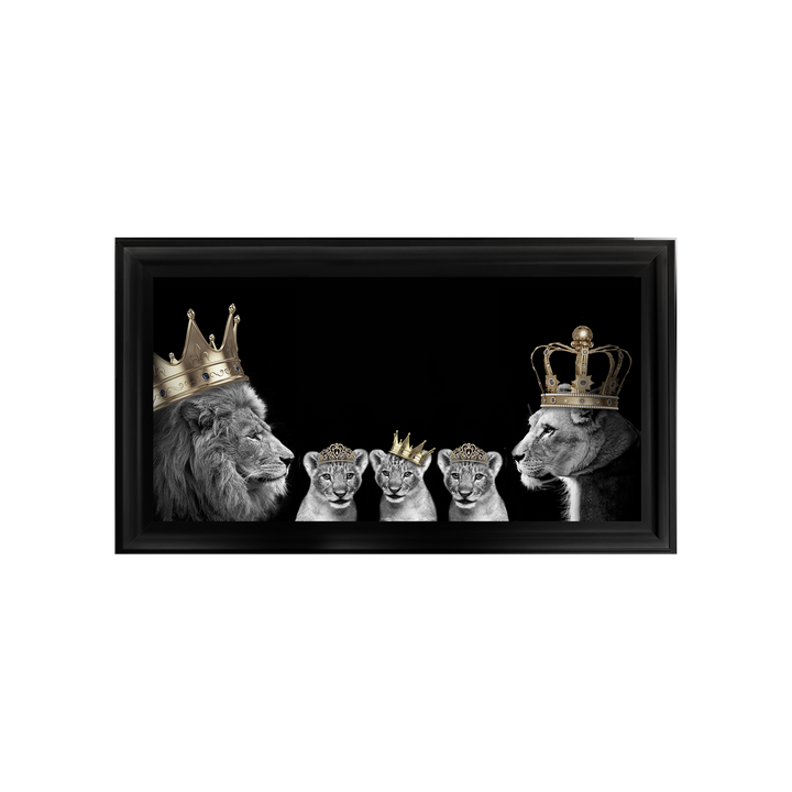 AN378 Lion family of 5 (Gold Crowns) I