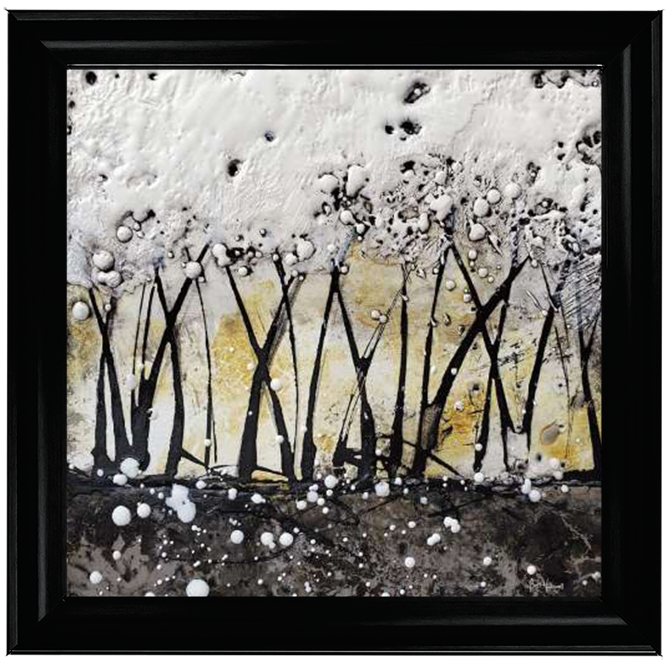AB127 Abstract Trees Gold White