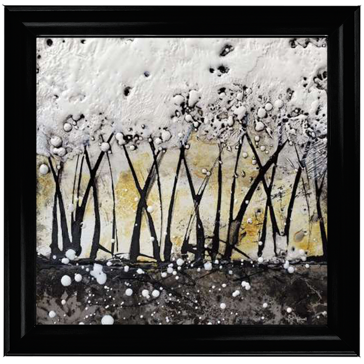 AB127 Abstract Trees Gold White