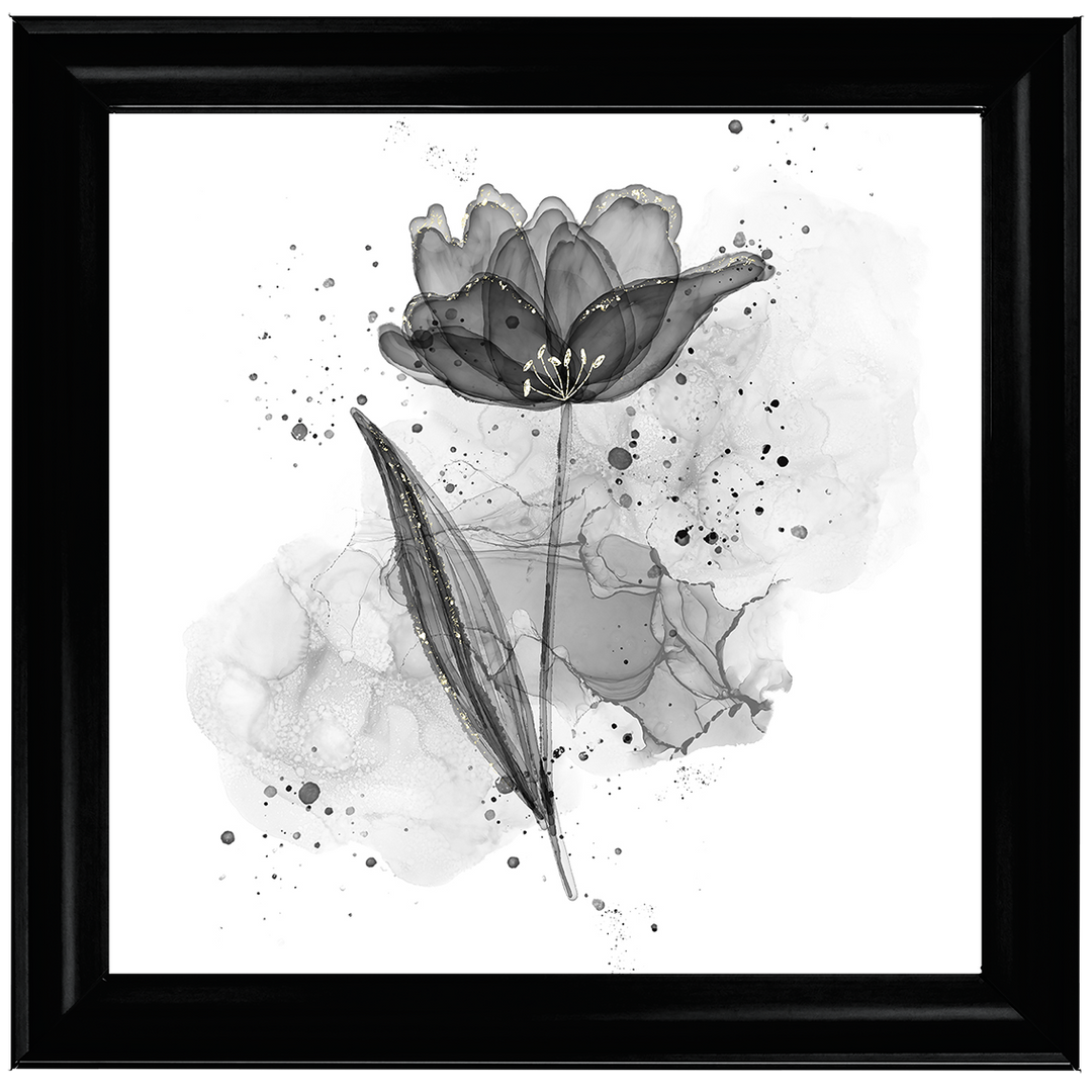 Silver Flower With Splashes