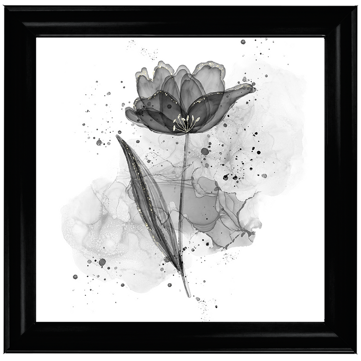 Silver Flower With Splashes