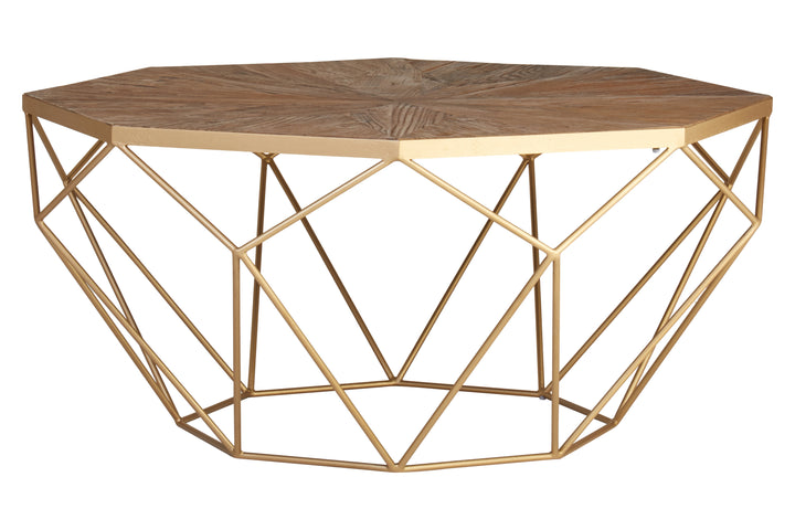 Jodi Coffee Table with Octagonal Top and Modern Base