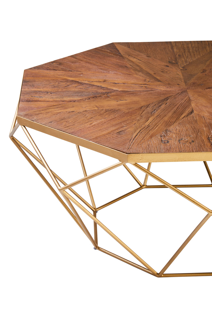 Jodi Coffee Table with Octagonal Top and Modern Base