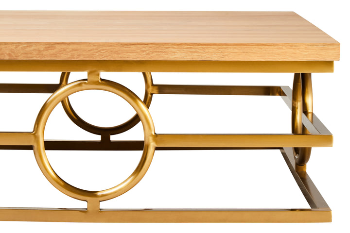 Jarloi Coffee Table with Textured Finish and Contemporary Base