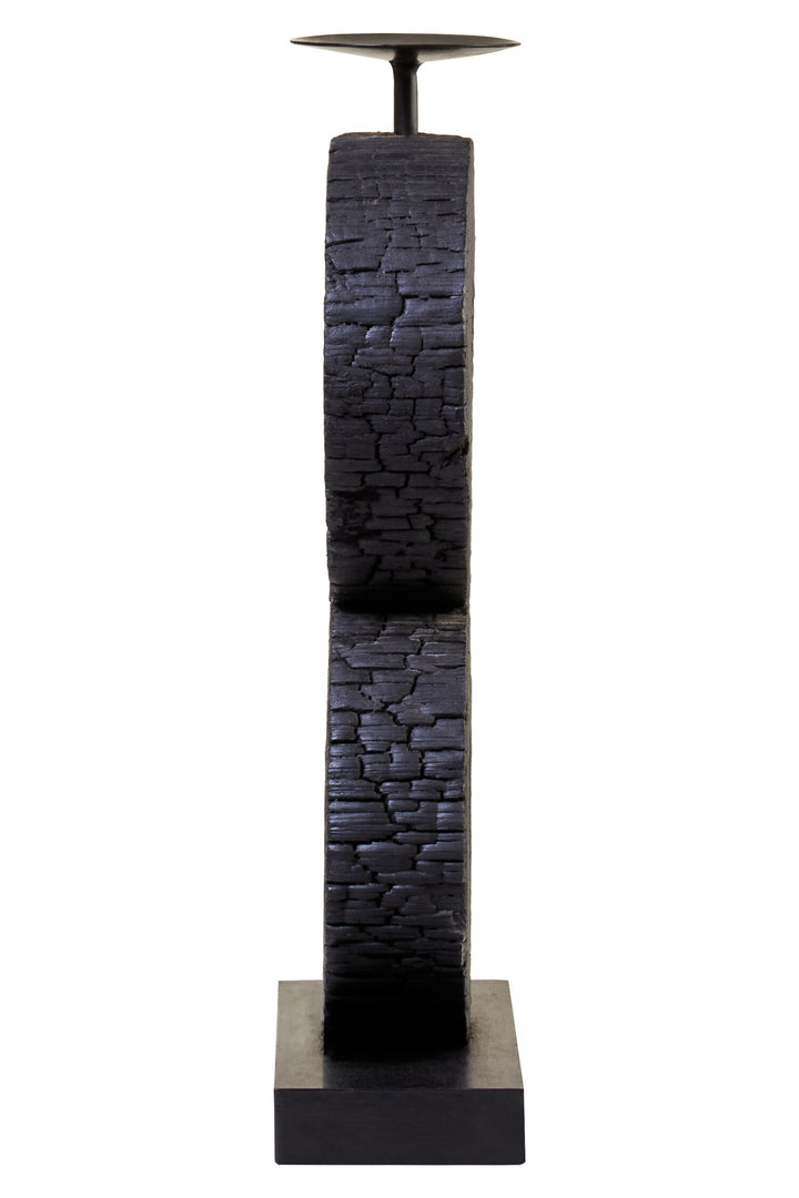 Charred Log Black Holder Large Mango Harbour Candle Wood