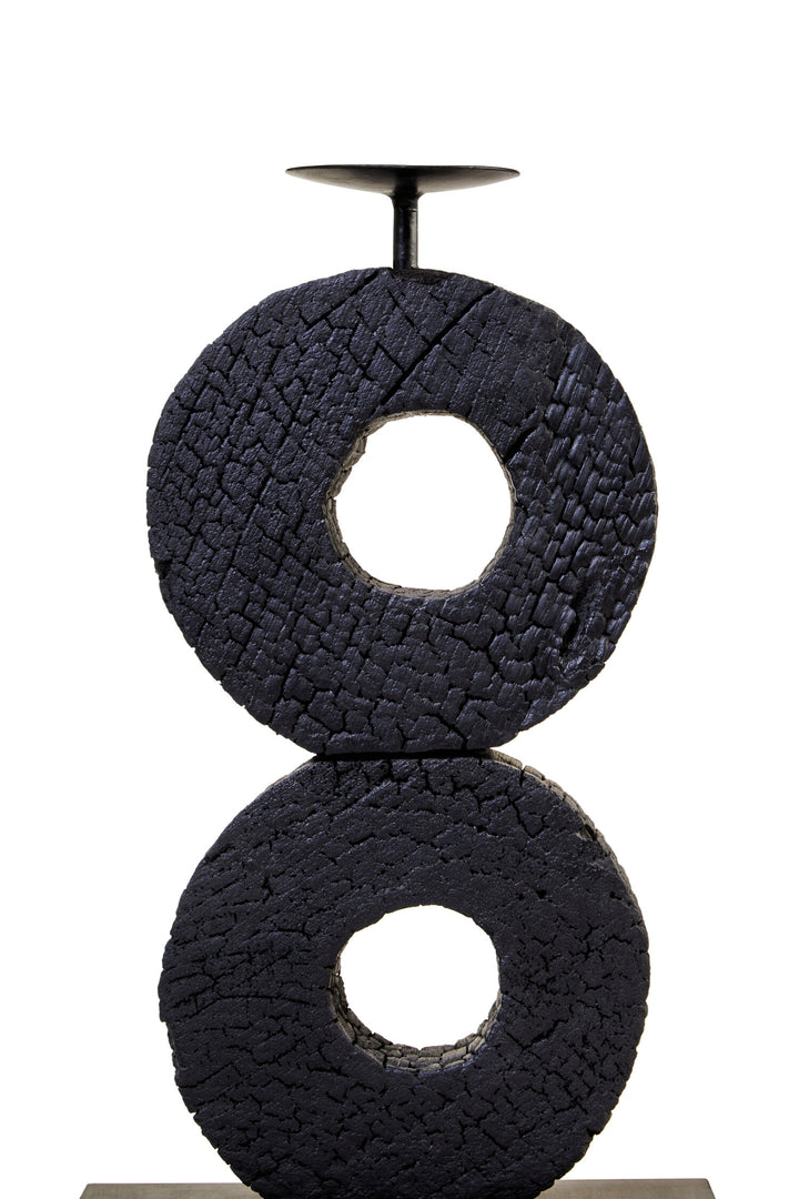 Charred Log Black Holder Large Mango Harbour Candle Wood