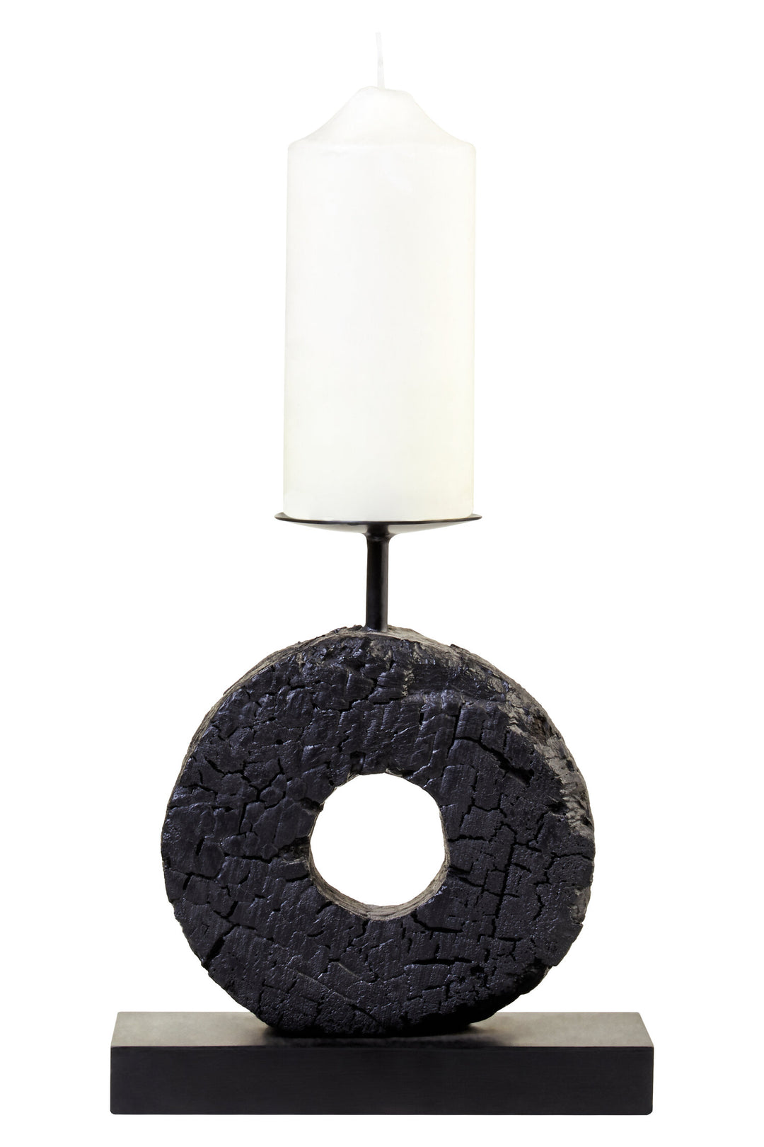 Charred Candle Harbour Mango Black Holder Wood Log Small