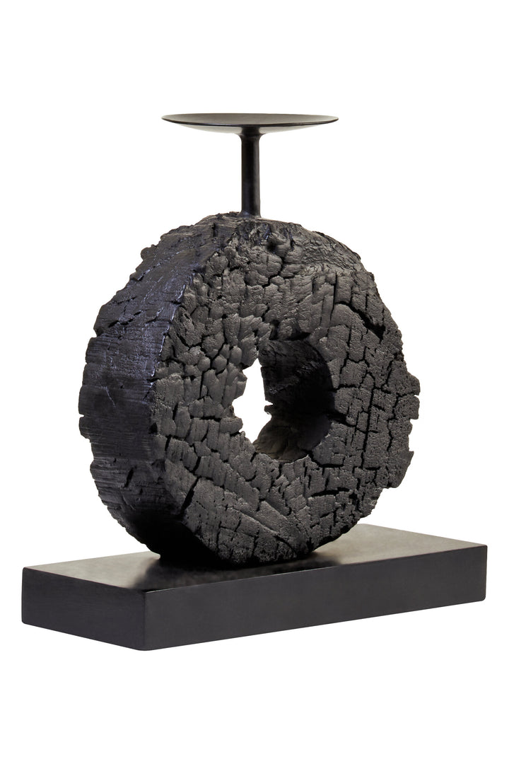 Charred Candle Harbour Mango Black Holder Wood Log Small