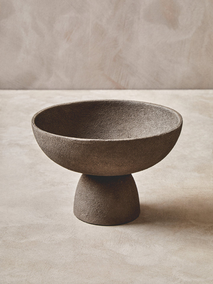 Grey Small Bowl Textured Elvaris Pedestal