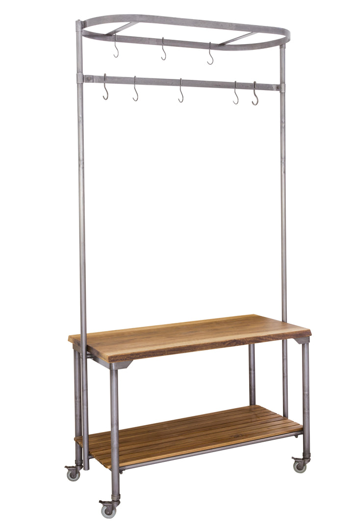Quelan Kitchen Island with Pot Rack