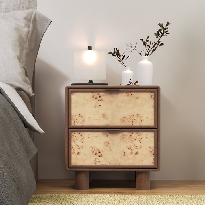 Urban Burl Two-Drawer Accent Table