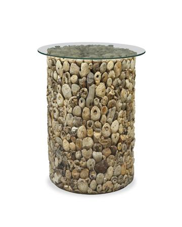 Umbrin Tall Lamp table with Glass Top