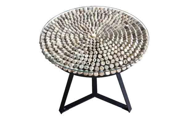 Velorin round lamp table