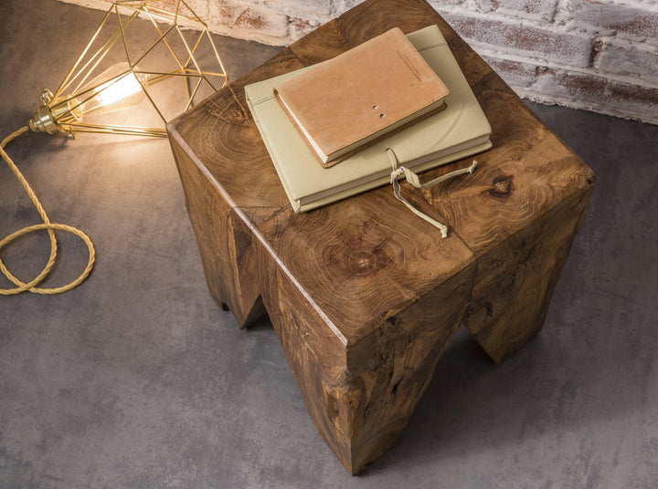 Merrowyn Stool / Side Table Natural wax