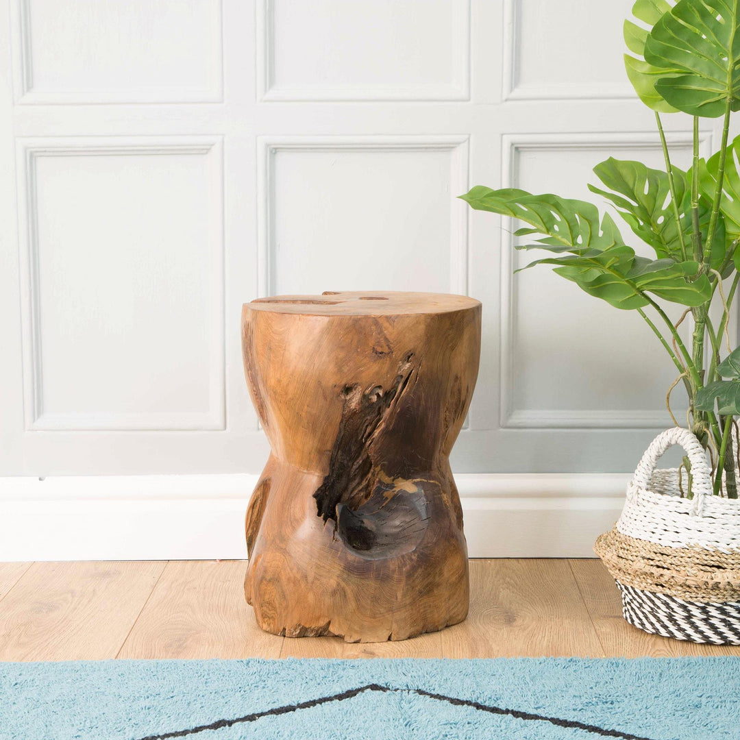 Delvane Stool / Side Table Natural wax