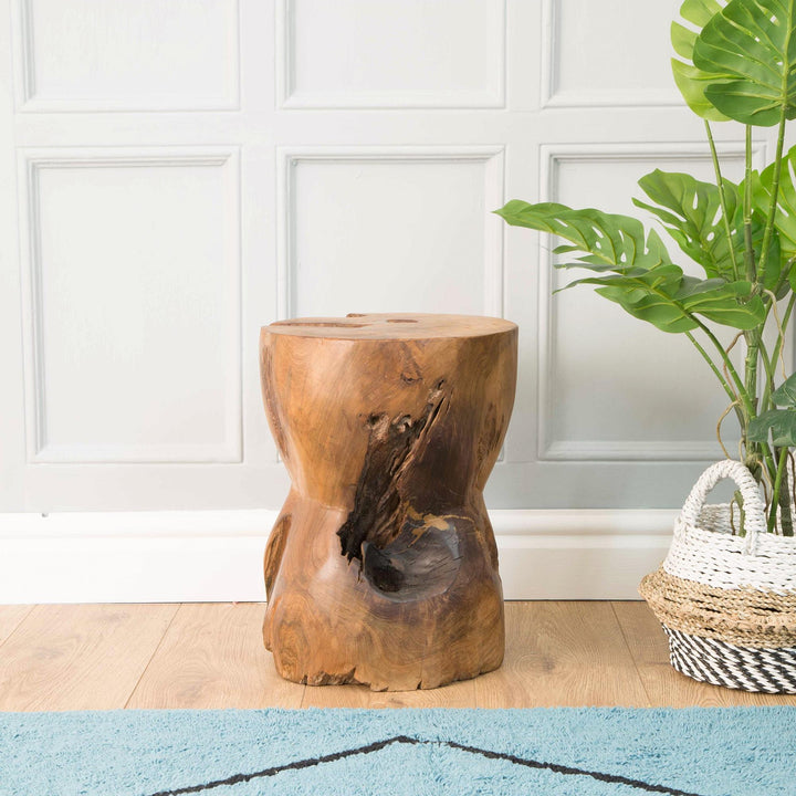 Delvane Stool / Side Table Natural wax