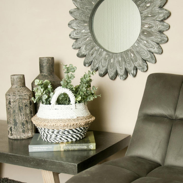 Olvera Daisy Mirror Blackwash