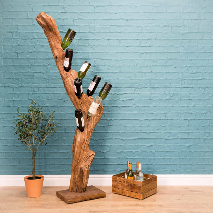 Zenvor Teak Root Freestanding Wine Rack 8 bottles