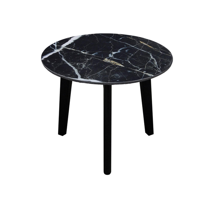 Ismere Lamp Table Black Marble Print - Medium