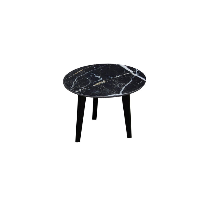 Ismere Lamp Table Black Marble Print - Small