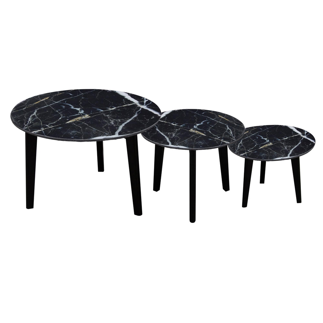Ismere Lamp Table Black Marble Print - Small
