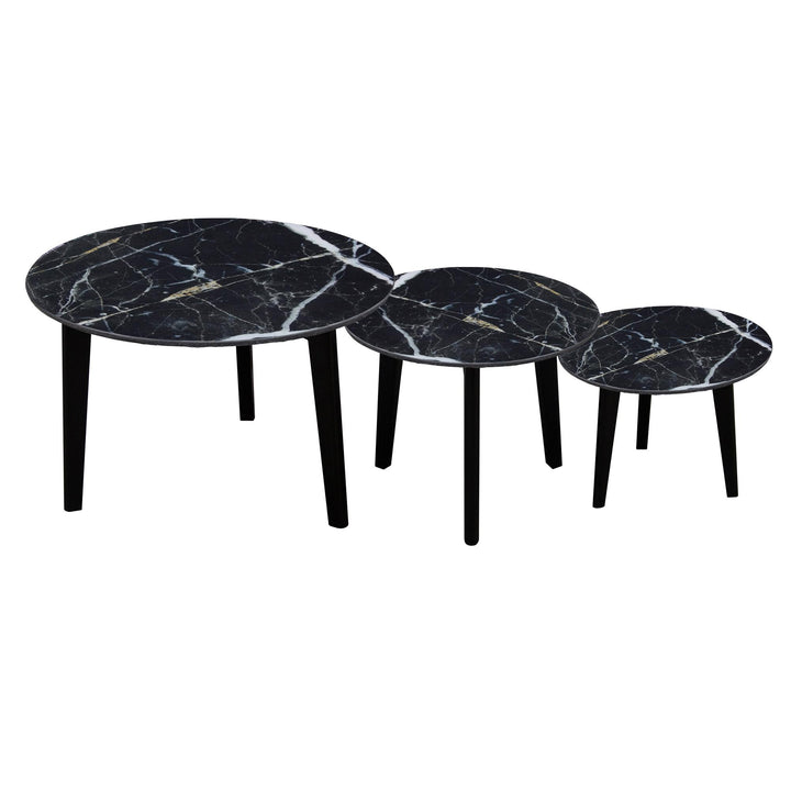 Ismere Lamp Table Black Marble Print - Small
