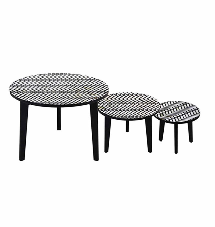 Olvera Lamp Table Mono Inlay Print - Small