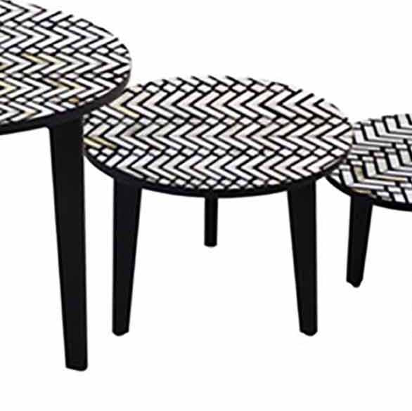 Olvera Lamp Table Mono Inlay Print - Small