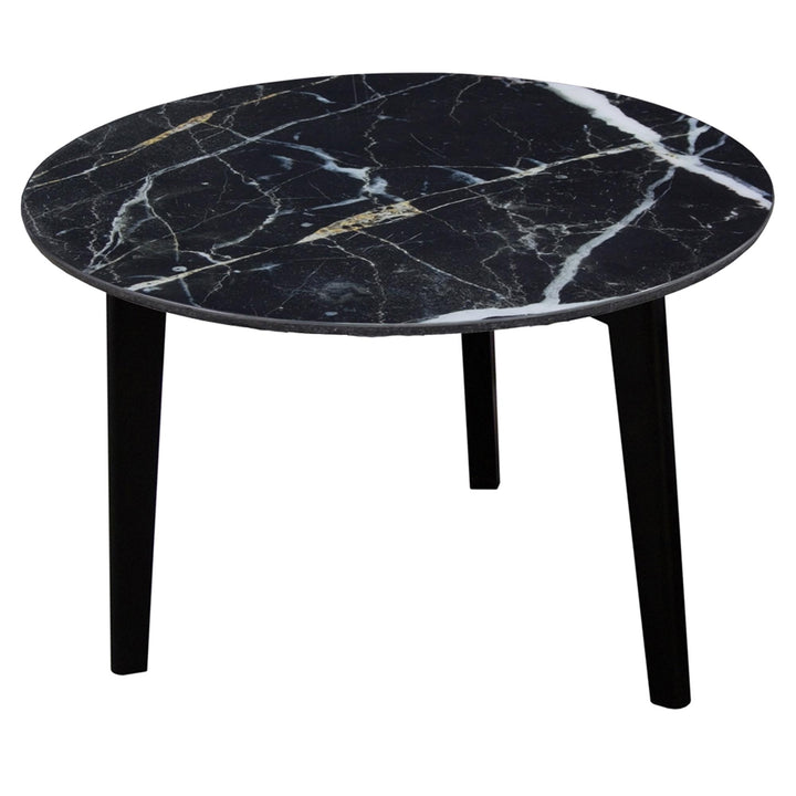 Ismere Lamp Table Black Marble Print - Large