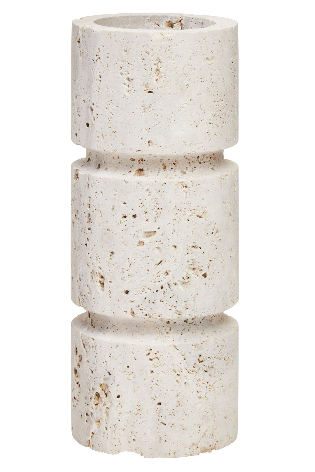 Small Candle Holder Travertine Corvessa