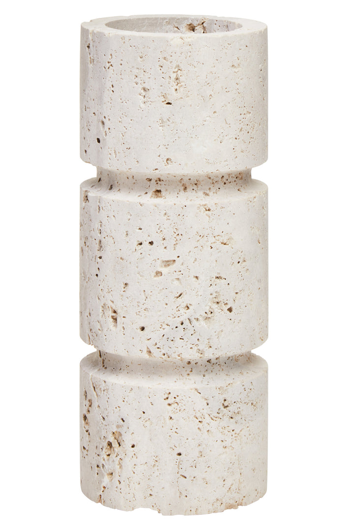 Small Candle Holder Travertine Corvessa