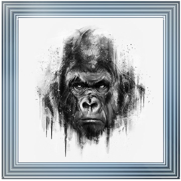 White & Black Gorilla Watercolour