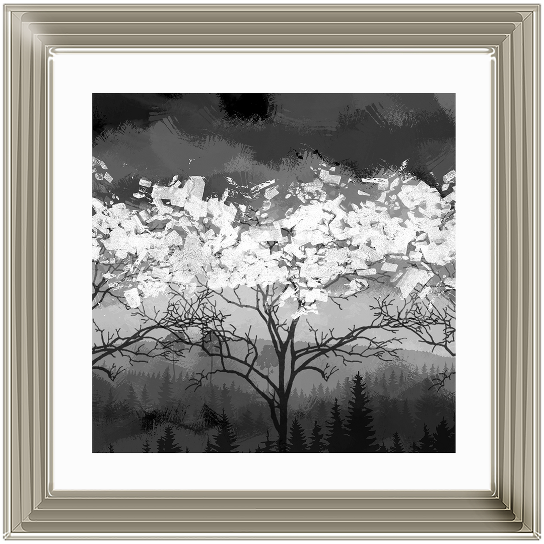 LS199 Lone Black & White Tree