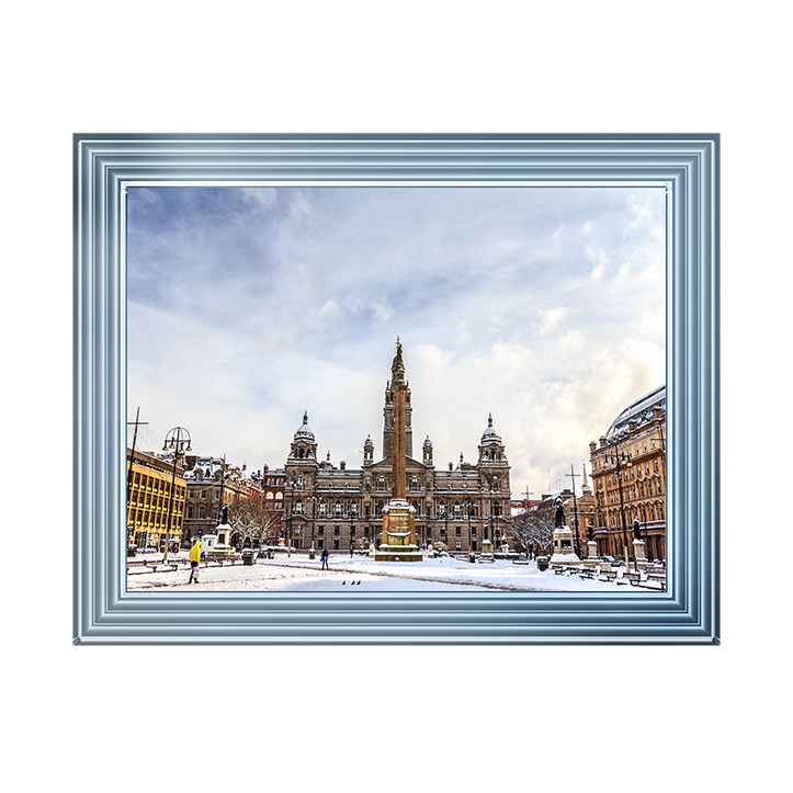 CY090 George Square covered by snow, Glasgow