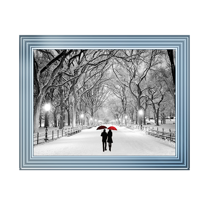 Walk through the snowy park