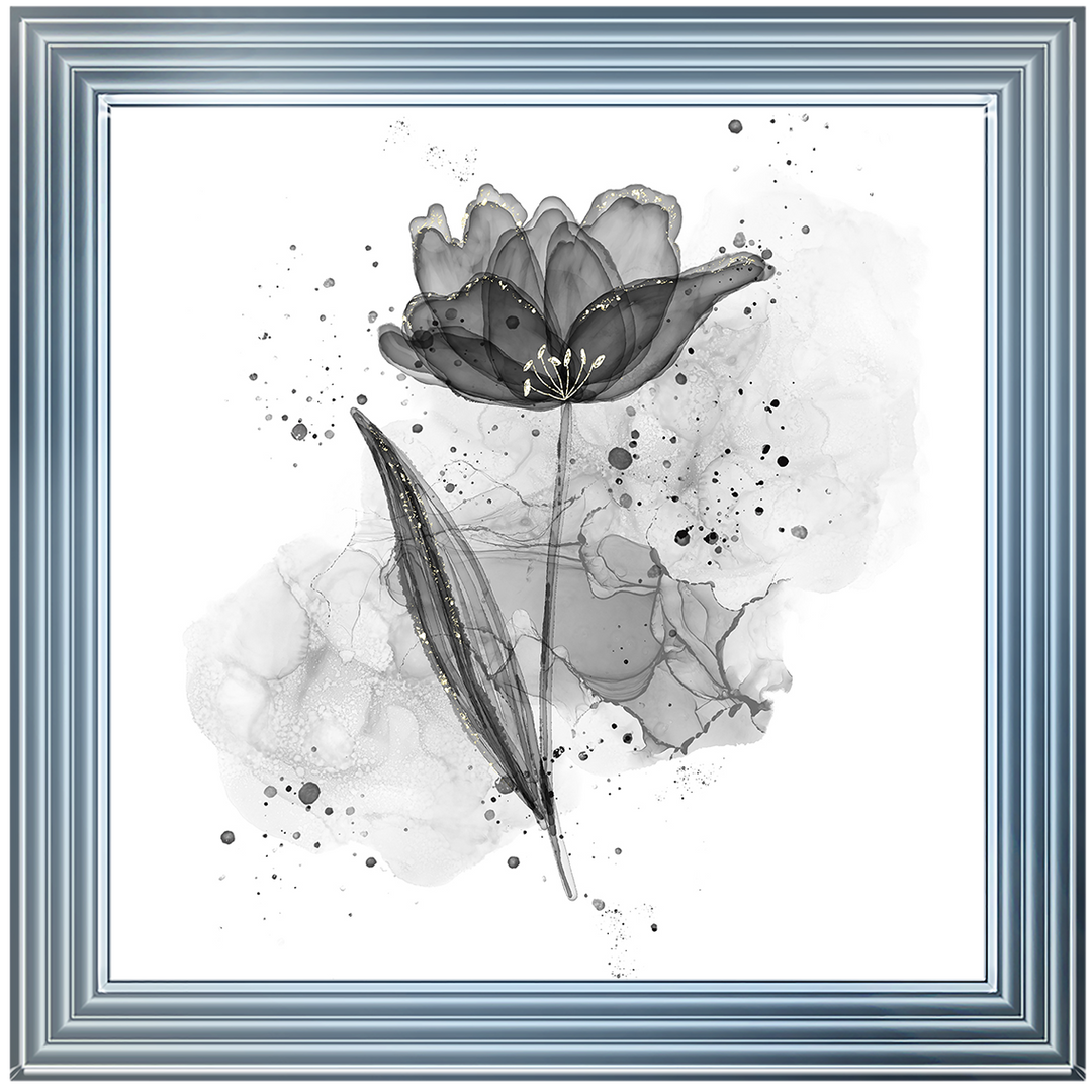 Silver Flower With Splashes