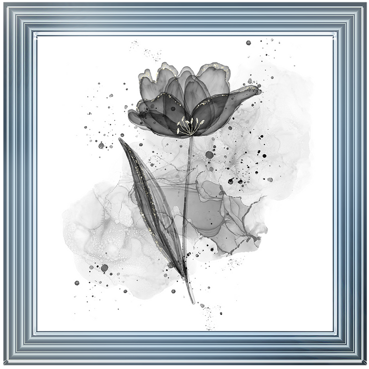 Silver Flower With Splashes