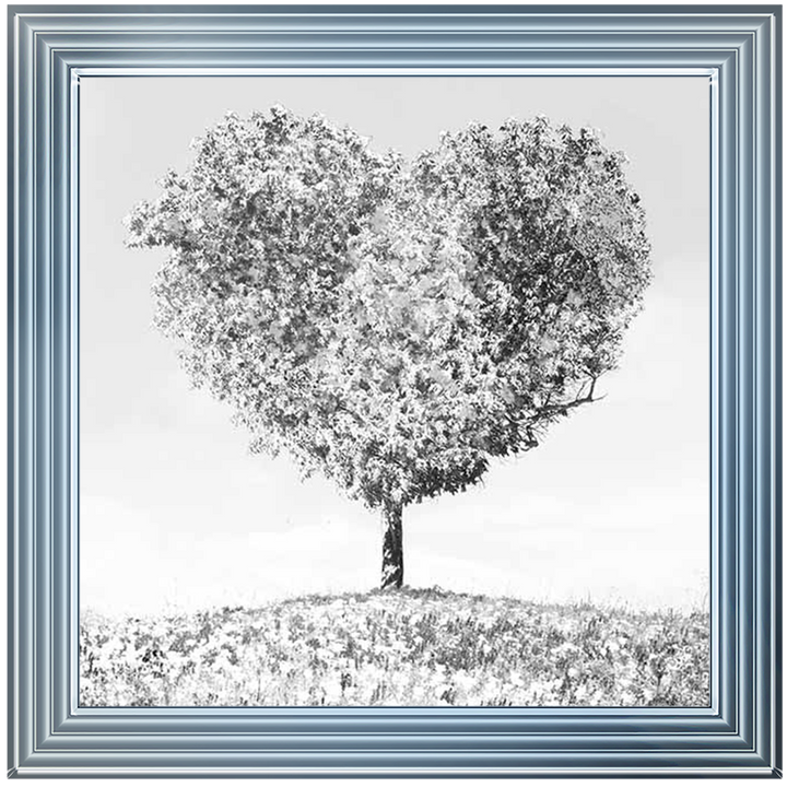 LS297 Black & White Lone Heart Tree
